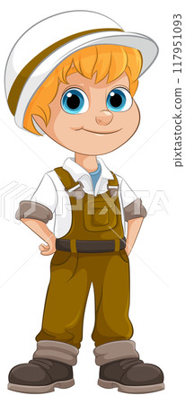 Young Boy in Construction Outfit 117951093