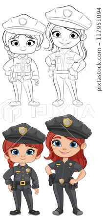 Girls in Police Uniforms 117951094