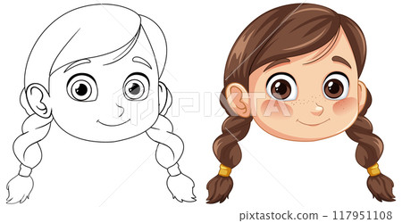 Smiling Girl with Braided Hair 117951108