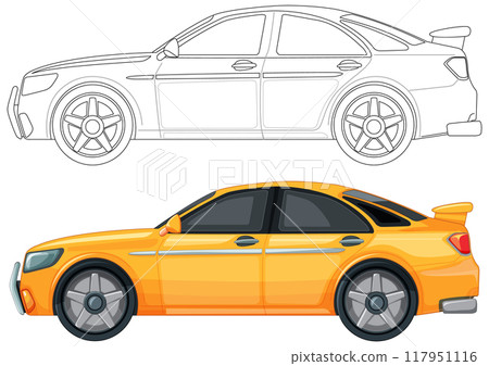 Detailed Car Vector Illustration Detailed Car Vector Illustration 117951116