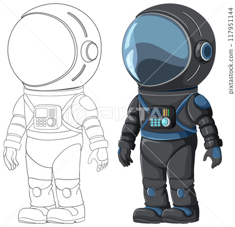Astronaut Kid Vector Illustration 117951144