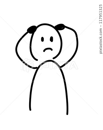 一個人抱著頭的鬆散插圖 117951325