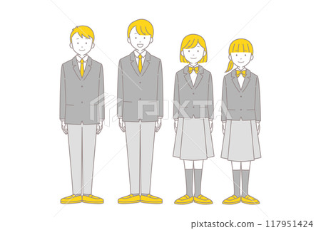 學生穿校服插畫 117951424