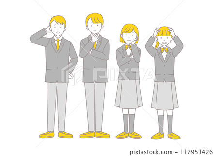Illustration of a student in uniform having trouble 117951426