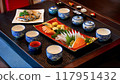 Table with Japanese cuisine 02 117951432