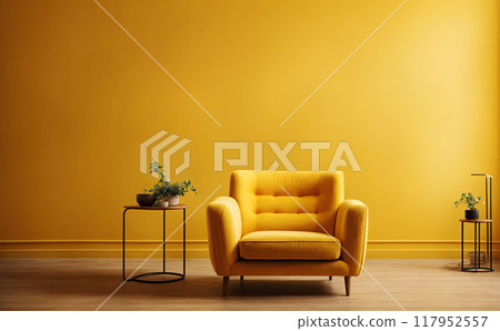 minimalistic room with modern bright furniture. 117952557