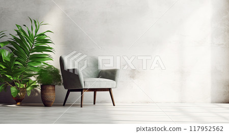 interior with comfortable vintage armchair 117952562