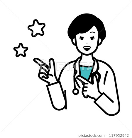 醫生愉快地傳達要點的插圖 117952942