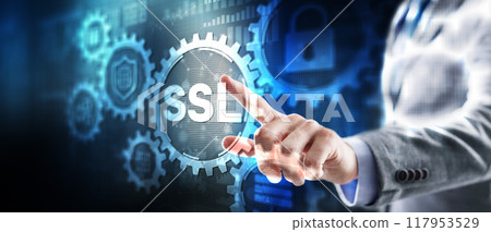 SSL Secure Sockets Layer concept. Secured communications concept SSL Secure Sockets Layer concept. Secured communications concept 117953529