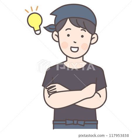 一位男性餐廳工作人員想出了一個主意 117953838