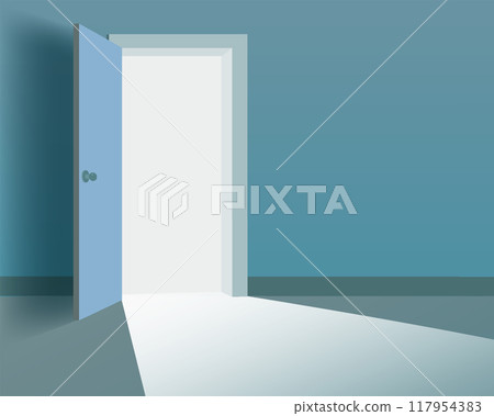 Open Door in the room, interior background 117954383