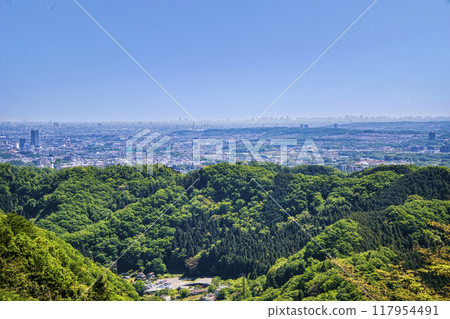 Mount Takao - Early summer hiking trail - Inariyama course - View of central Tokyo from Azuma-ya - Early summer Mount Takao - Early summer hiking trail - Inariyama course - View of central Tokyo from Azuma-ya - Early summer 117954491