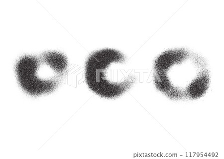 Grainy noisy gradient shadows. Stipple dotted vector circles with dust texture. Abstract halftone elements with spray texture. Grunge splashes and organic blobs. Fluid spots set. Grainy noisy gradient shadows. Stipple dotted vector circles with dust texture. Abstract halftone elements with spray texture. Grunge splashes and organic blobs. Fluid spots set. 117954492