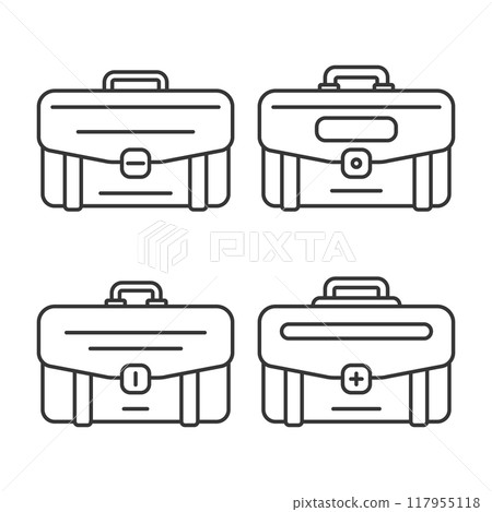 Business bag outline vector - bags set isolated on white background 117955118