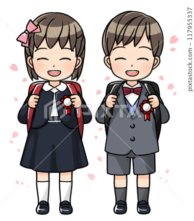 First-year students at the entrance ceremony (Sakura) 117955337