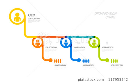 Infographic template for organization chart with business avatar icons. vector infographic for business. 117955342