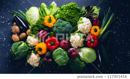 Fresh vegetables in large quantities Fresh vegetables in large quantities 117955416