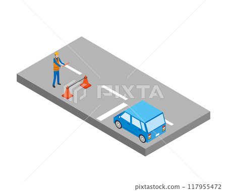 A man directing traffic A man directing traffic 117955472