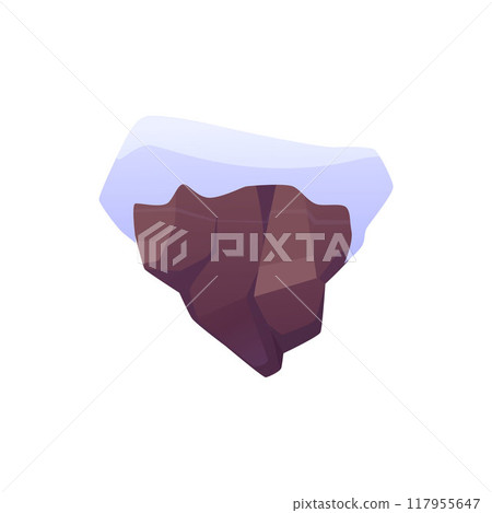 Winter level platform with snowdrifts, game island frozen land floating, vector fantasy flying north rock stage isolated 117955647