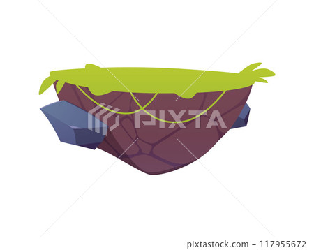 Floating island vector illustration for game design 117955672