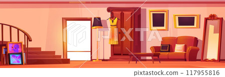 House hallway interior with furniture 117955816