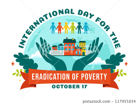 Vector Illustration of the International Day for the Eradication of Poverty, featuring People Living in Poverty and their Communities in Background Vector Illustration of the International Day for the Eradication of Poverty, featuring People Living in Poverty and their Communities in Background 117955834