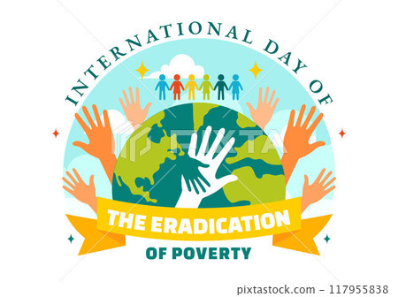 Vector Illustration of the International Day for the Eradication of Poverty, featuring People Living in Poverty and their Communities in Background Vector Illustration of the International Day for the Eradication of Poverty, featuring People Living in Poverty and their Communities in Background 117955838
