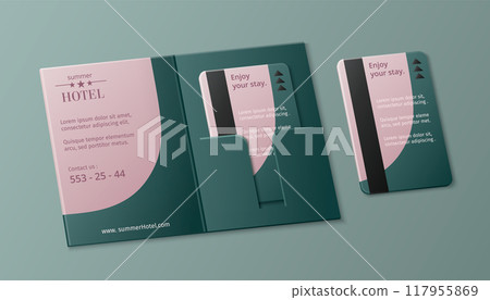 Room plastic key card with cover template mockup 117955869