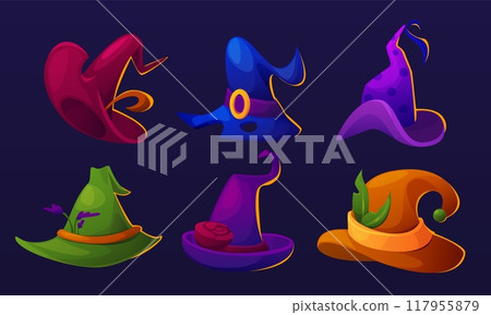 Magic fairy witch cap with pointy end Magic fairy witch cap with pointy end 117955879