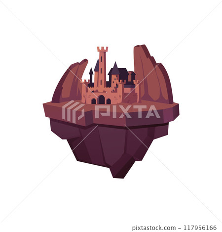 Floating island castle vector illustration Floating island castle vector illustration 117956166