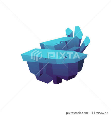 Floating crystal island vector illustration Floating crystal island vector illustration 117956243