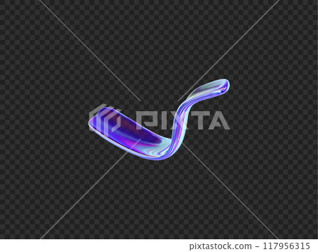 Vector illustration of an elegant translucent object with a holographic texture on a transparent background. Vector illustration of an elegant translucent object with a holographic texture on a transparent background. 117956315