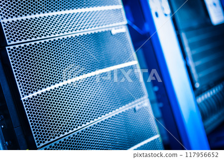 detail of rack datacenter holding cluster of hard-drives detail of rack datacenter holding cluster of hard-drives 117956652