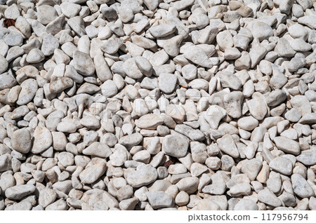 pattern of white pebbles, surfaces of white and gray gravel pattern of white pebbles, surfaces of white and gray gravel 117956794
