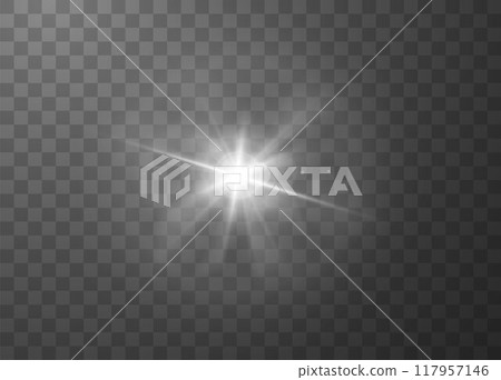 Sunlight glare effect. Realistic vector illustration. Sunlight glare effect. Realistic vector illustration. 117957146