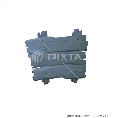 Old blue wooden sign template on isolated background. 117957152