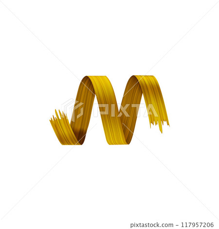 An artistic 3d vector illustration depicting gold paint isolated on a white background. 117957206