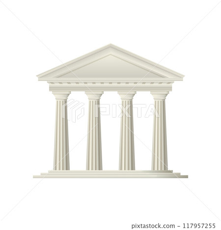 Classical temple facade vector illustration 117957255