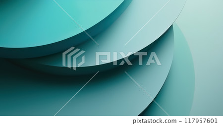 3D Abstract Business Background with Turquoise Shapes in Minimalist Style 117957601
