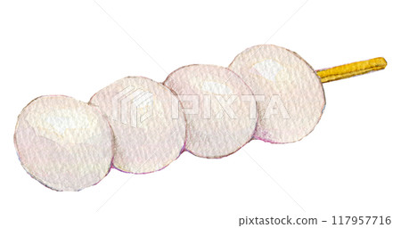水彩插圖簡單的白髮髻 水彩插圖簡單的白髮髻 117957716