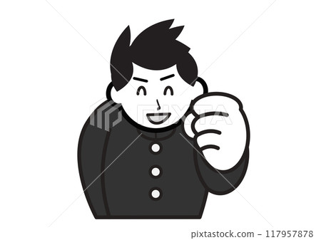 Guts pose male student Guts pose male student 117957878