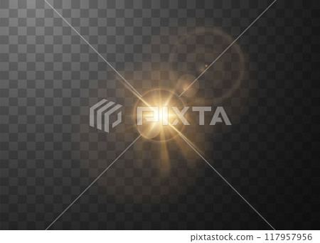 Lens flare vector illustration with sunlight effect Lens flare vector illustration with sunlight effect 117957956