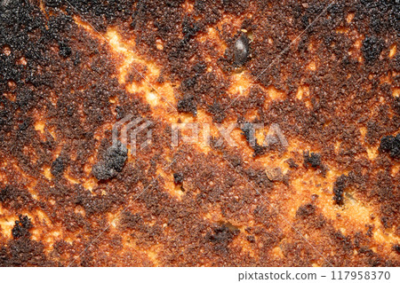 Very Burnt Bread Roll Toast Close Up Texture Close Up 117958370