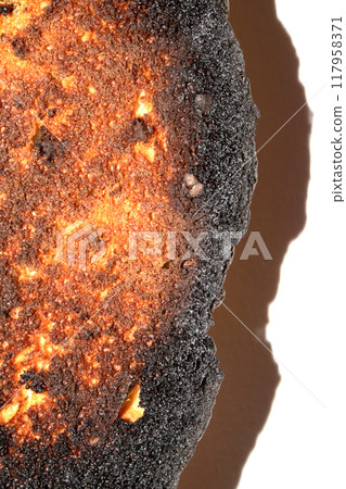 Very Burnt Bread Roll Toast Close Up Texture Close Up Very Burnt Bread Roll Toast Close Up Texture Close Up 117958371