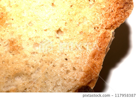 Close Up of a Toasted Hme Made Bread Roll Showing Texture Close Up of a Toasted Hme Made Bread Roll Showing Texture 117958387