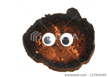 Funny Burnt Toast Bread Roll With Googly Wobble Eyes 117958395