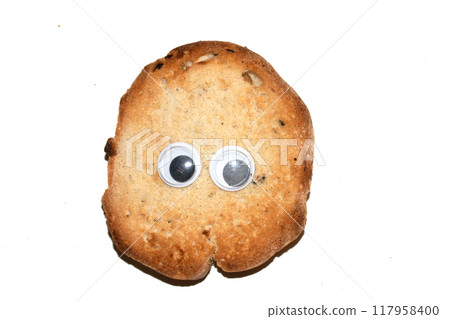 Funny Toast Bread Roll With Googly Wobble Eyes Funny Toast Bread Roll With Googly Wobble Eyes 117958400