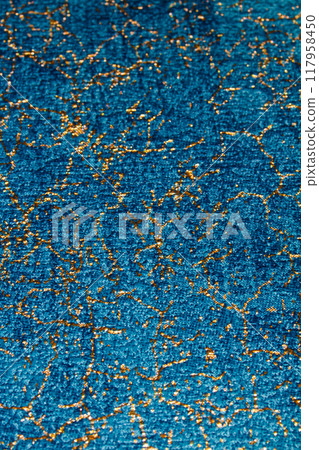 Blue and Gold Concrete Marble Style Background or Backdrop with Texture 117958450