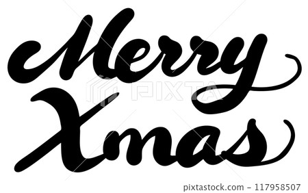 Hand drawn 'Merry Christmas' vector calligraphy 117958507