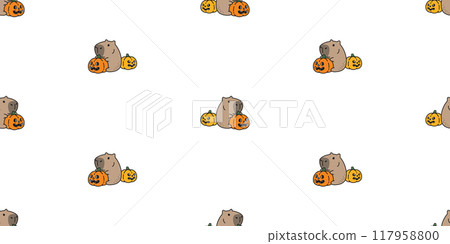capybara seamless pattern pumpkin halloween vector cartoon jack o lantern doodle animal gift wrapping paper tile background repeat wallpaper illustration scarf isolated design capybara seamless pattern pumpkin halloween vector cartoon jack o lantern doodle animal gift wrapping paper tile background repeat wallpaper illustration scarf isolated design 117958800